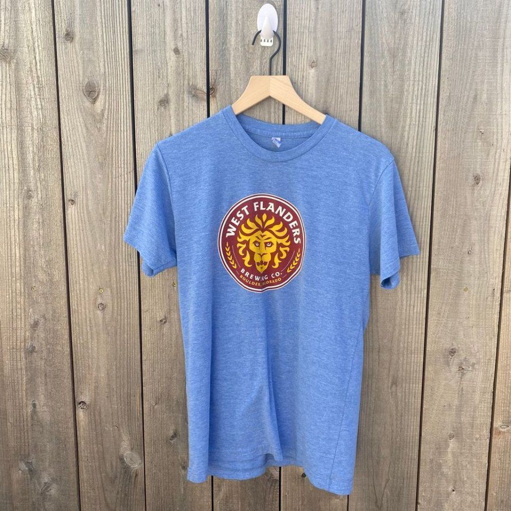American Apparel Women's Blue West Flanders Brewing Co. Boulder Colorado Tee